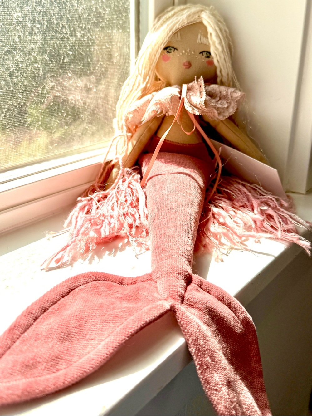 Rare Velvet Rainbows 16” Mermaid Heirloom Doll UK Handmade Textile Art